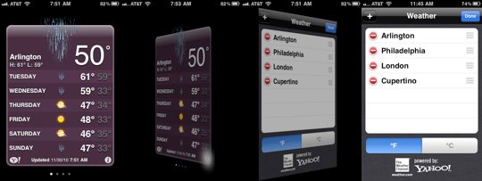 iPhone Weather App 3D flip transition